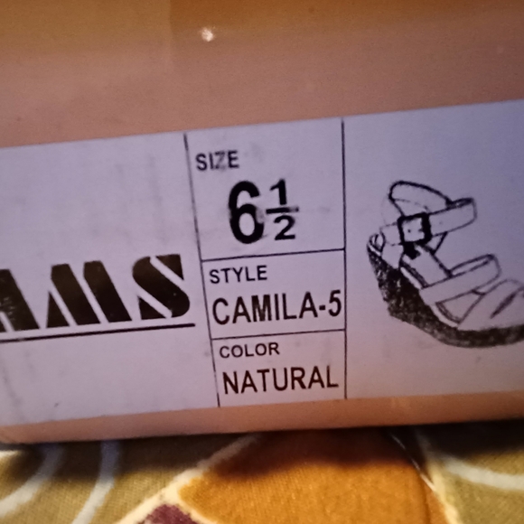 AMS CAMILA-5 NATURAL WEDGE SANDAL - Picture 2 of 3